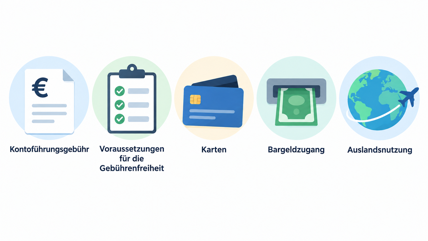 Summarize the six stated criteria covered by the comparison in one labeled icon row.